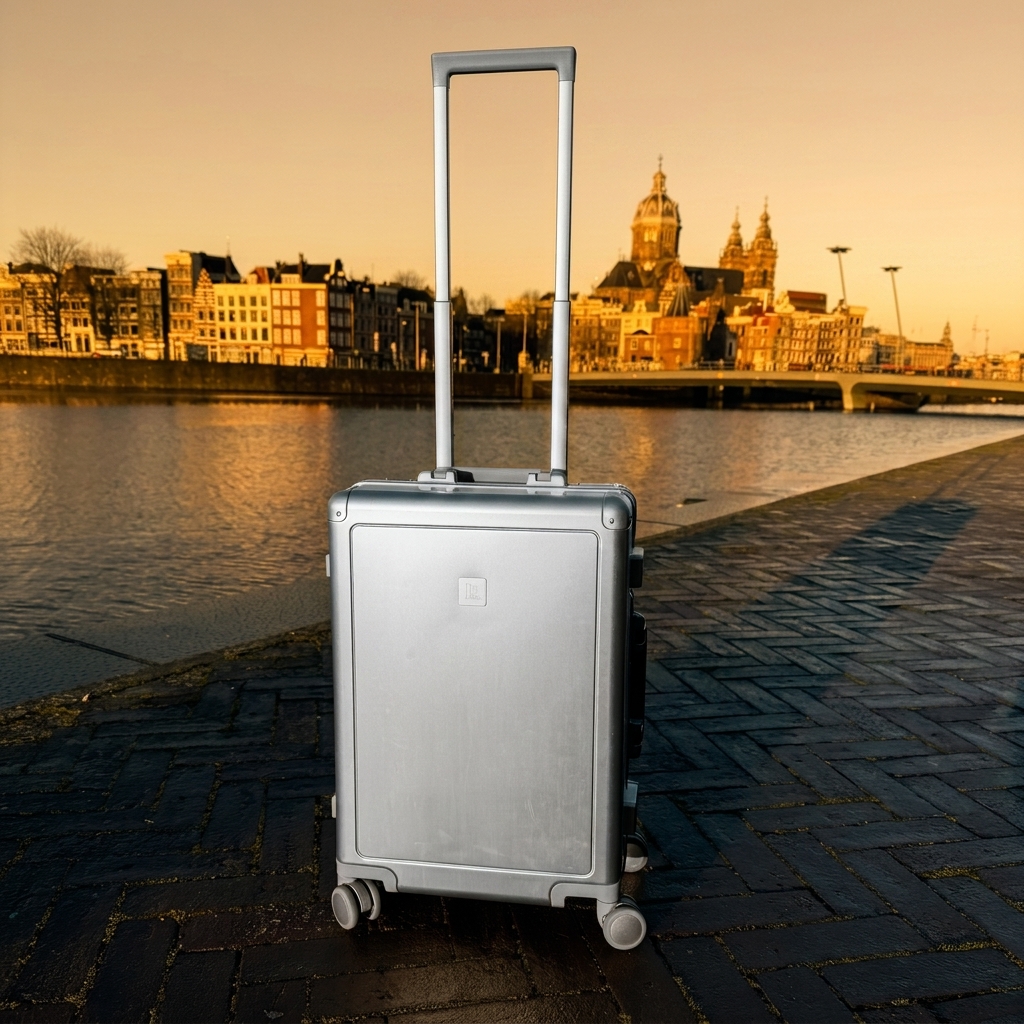 A premium Loure travel suitcase in Amsterdam
